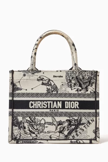 حقيبة يد بوك صغيرة بنقشة زودياك قنب قطني