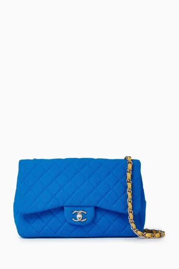 حقيبة كلاسيكية جامبو بغطاء قلاب جيرسيه بثقوب