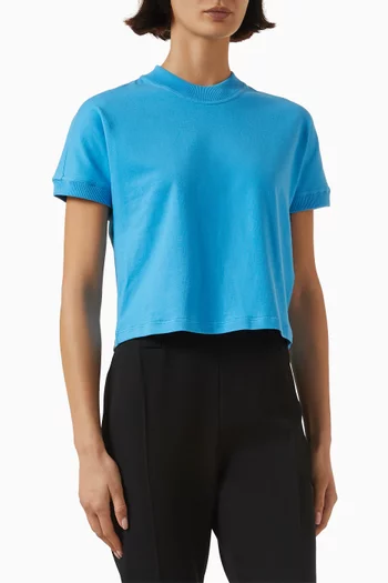 تي شيرت مطرز بشعار الماركة قطن جيرسيه