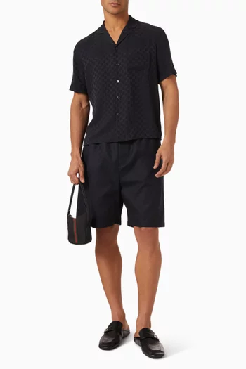 GG Jacquard Bowling Shirt in Silk