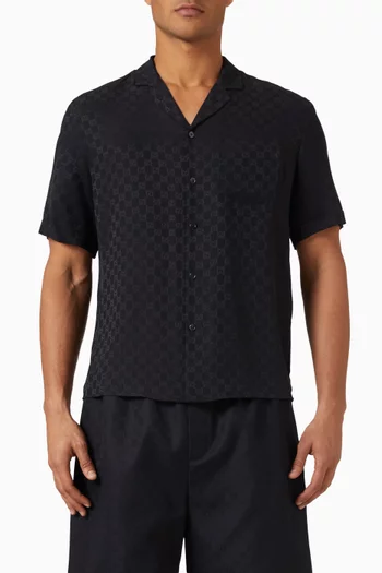 GG Jacquard Bowling Shirt in Silk