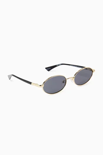 نظارة شمسية ايسكل بإطار بيضاوي معدن