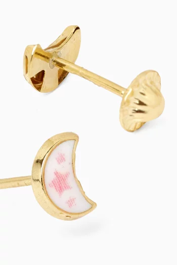 أقراط بتصميم هلال ذهب عيار 18