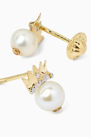 أقراط ماي برنسس مرصعة بماس ذهب عيار 18