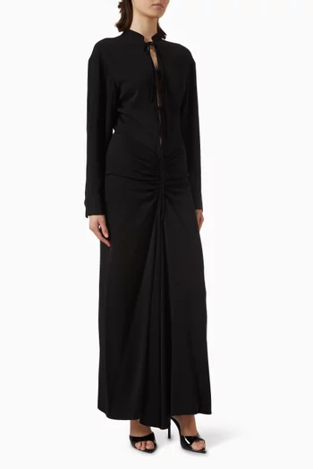 فستان بيرتويا بكشكش مزيج فيسكوز