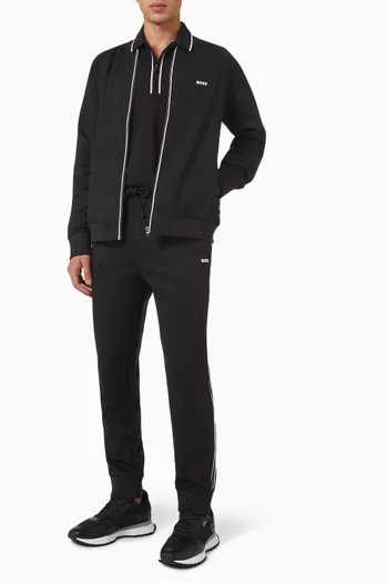 Triangle-jacquard Zip-up Sweatshirt