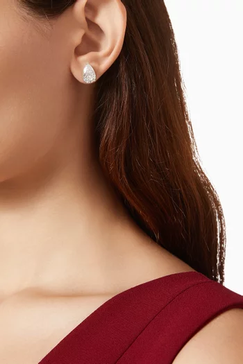 3ct Each Pear Diamond Stud Earrings in 18kt White Gold