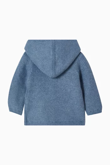 Marl Knitted Hooded Jacket
