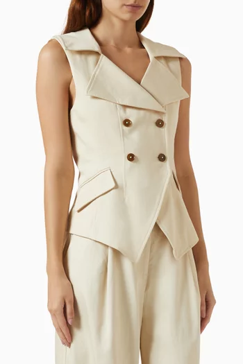 Waistcoat Top in Cotton-blend