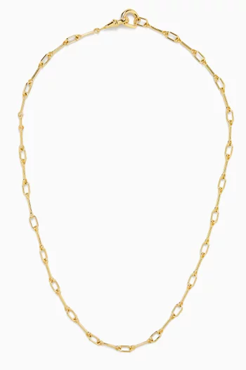 Hardware Chain Necklace in 18kt Gold-plated Brass