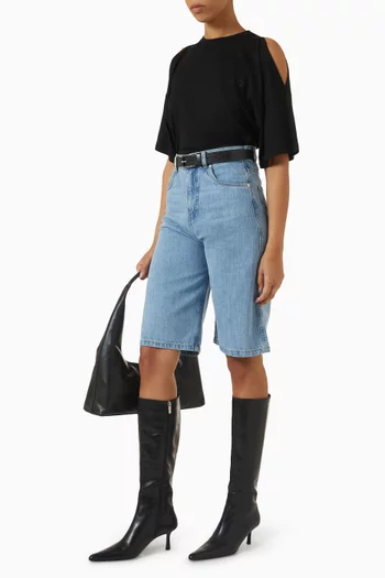 تي شيرت بفتحات عند الأكتاف مودال