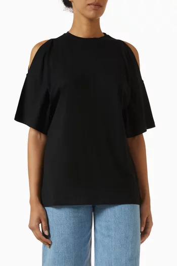 تي شيرت بفتحات عند الأكتاف مودال