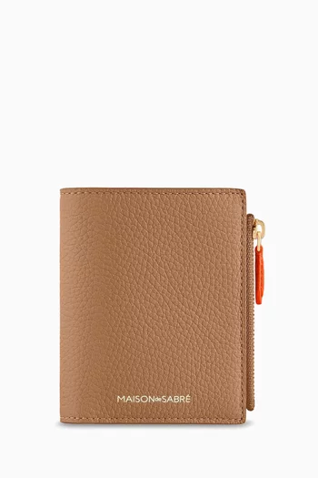 The Bifold Zipped Wallet in Leather