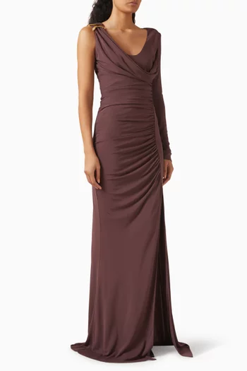 فستان الفارا طويل بدرابيه جيرسيه اليزابيتا فرانكي × برونوفياس