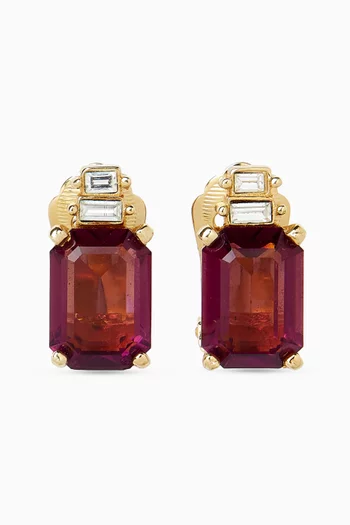 أقراط بمشبك مرصعة بحجر جمشت من الثمانينيات