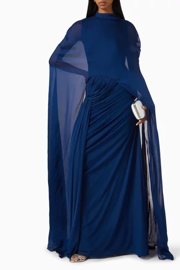 Aether Draped Cape Gown