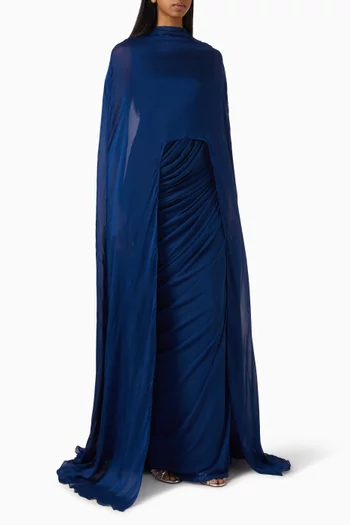 Aether Draped Cape Gown