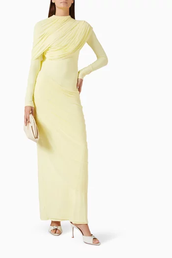 Donna Draped Gown in Malai Lycra