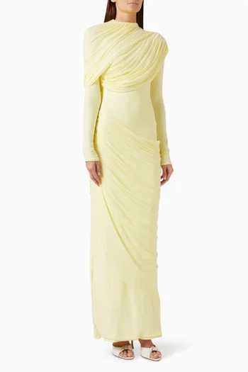 Donna Draped Gown in Malai Lycra
