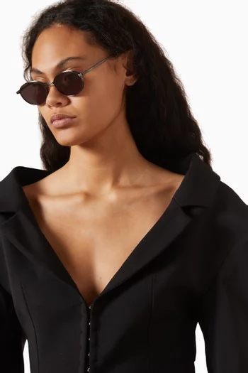 نظارة شمسية زينيث كربون بإطار دائري معدن