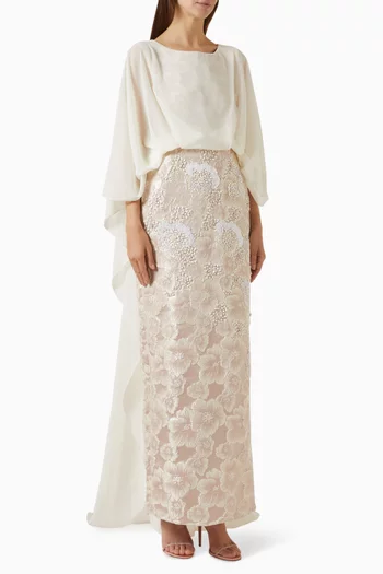 Embellished Cape Dress