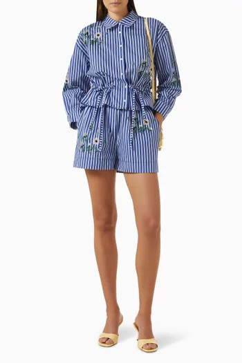 شورت مطرز مزيج قطن