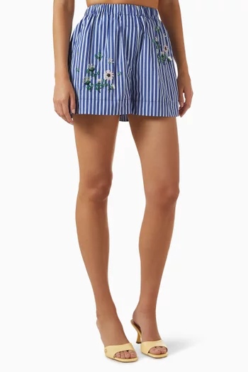 شورت مطرز مزيج قطن