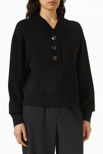 سويت شيرت لوسين بأزرار قماش دابل سوفت