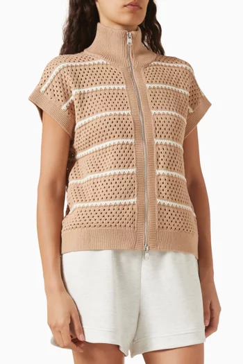 سترة هاني بسحّاب قماش منسوج