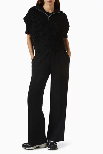 بلوزة جينز بسحّاب قصير قماش منسوج