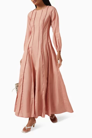 Panelled Maxi Dress in Linen