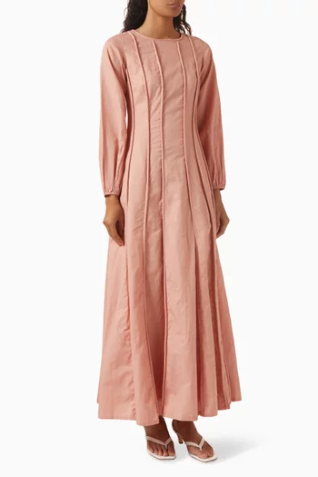 Panelled Maxi Dress in Linen