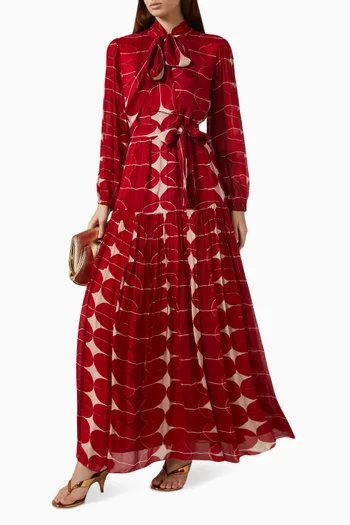 Printed Maxi Dress in Chiffon