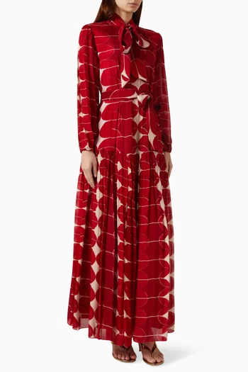 Printed Maxi Dress in Chiffon