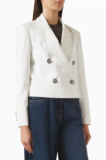 جاكيت بصفي أزرار مزيج قطن