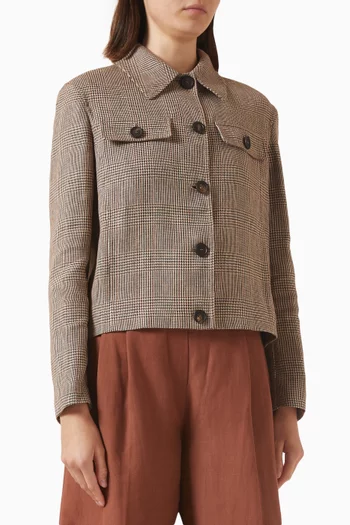 جاكيت بنقشة برنس أوف ويلز كتان