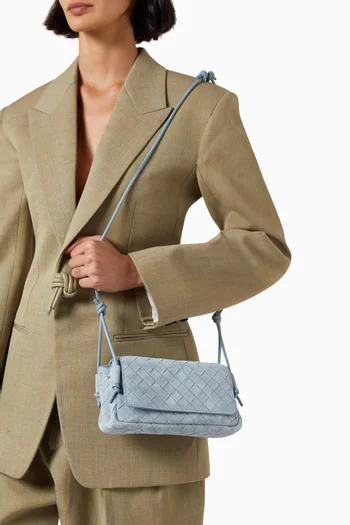 Notturno Crossbody Bag in Intrecciato Suede
