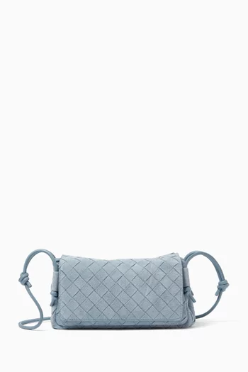Notturno Crossbody Bag in Intrecciato Suede