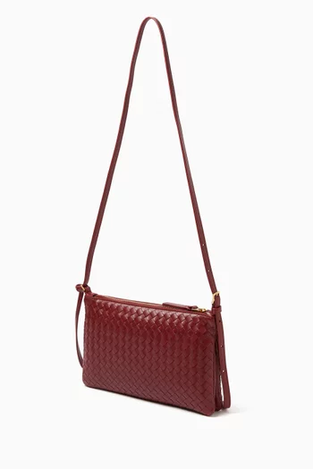 Gemellini Crossbody Pouch in Intrecciato Leather