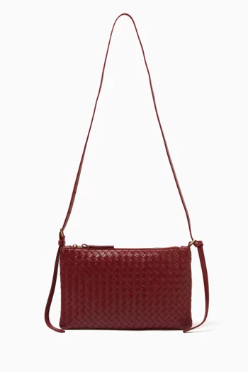 Gemellini Crossbody Pouch in Intrecciato Leather