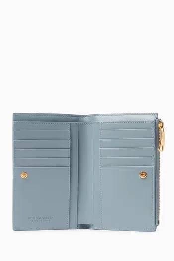 Medium Bi-fold Wallet in Intrecciato Leather