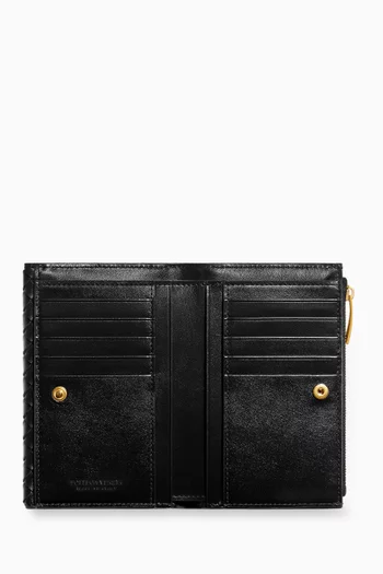 Piccolo Medium Bi-fold Wallet in Intrecciato Leather