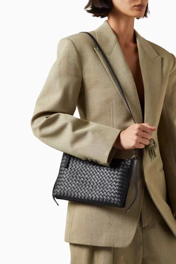 Gemellini Crossbody Pouch in Intrecciato Leather