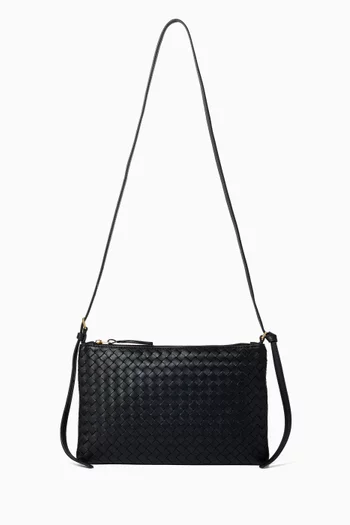 Gemellini Crossbody Pouch in Intrecciato Leather