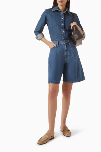 Wide-leg Shorts in Denim