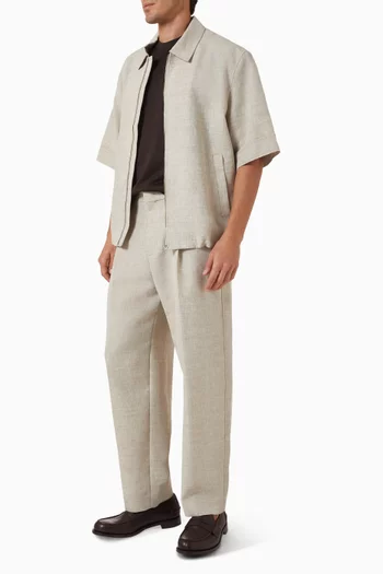 Zip Shirt in Linen-wool