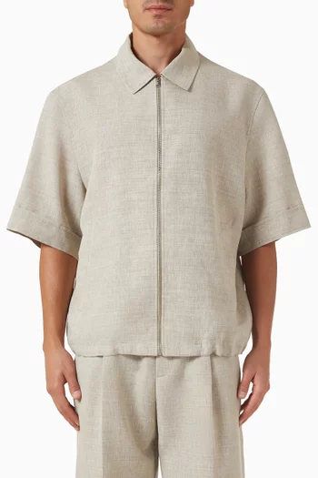 Zip Shirt in Linen-wool