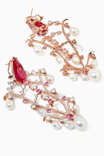 Fuchsia Supernova Earrings in 18kt Gold Vermeil