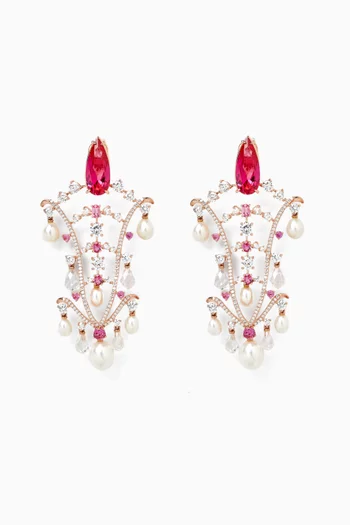 Fuchsia Supernova Earrings in 18kt Gold Vermeil