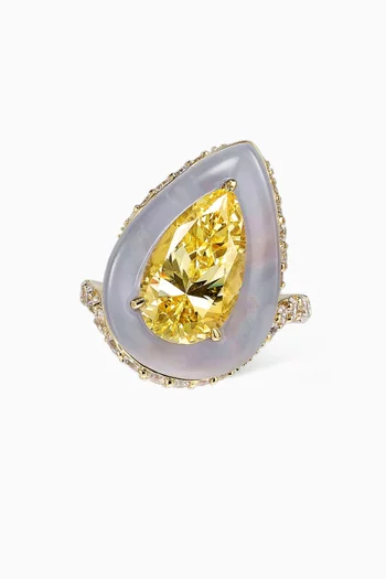 Canary Chalcedony Elixir Ring in 18kt Gold Vermeil